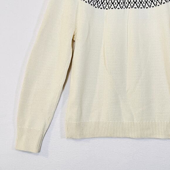 Chaps Christmas Sweater Womens XL Cream Red Fair Isle Long Sleeve Knit Pullover - Picture 8 of 12